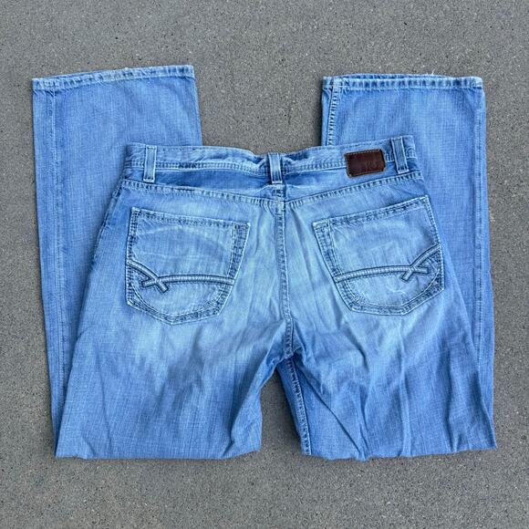 Y2K Buckle BKE Marshall Wide Leg Straight Blue Jeans Size 36 - Picture 1 of 11